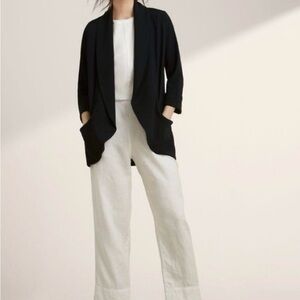 Aritzia Wilfred Chavalier Black Open Front Crepe Blazer Jacket